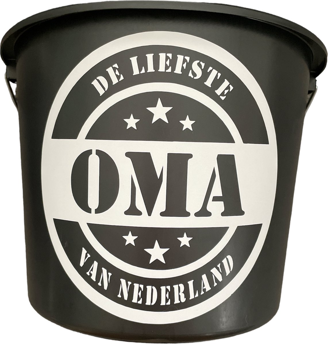 Cadeau Emmer - De liefste Oma van Nederland - 12 liter - zwart - cadeau - geschenk - gift - kado - surprise