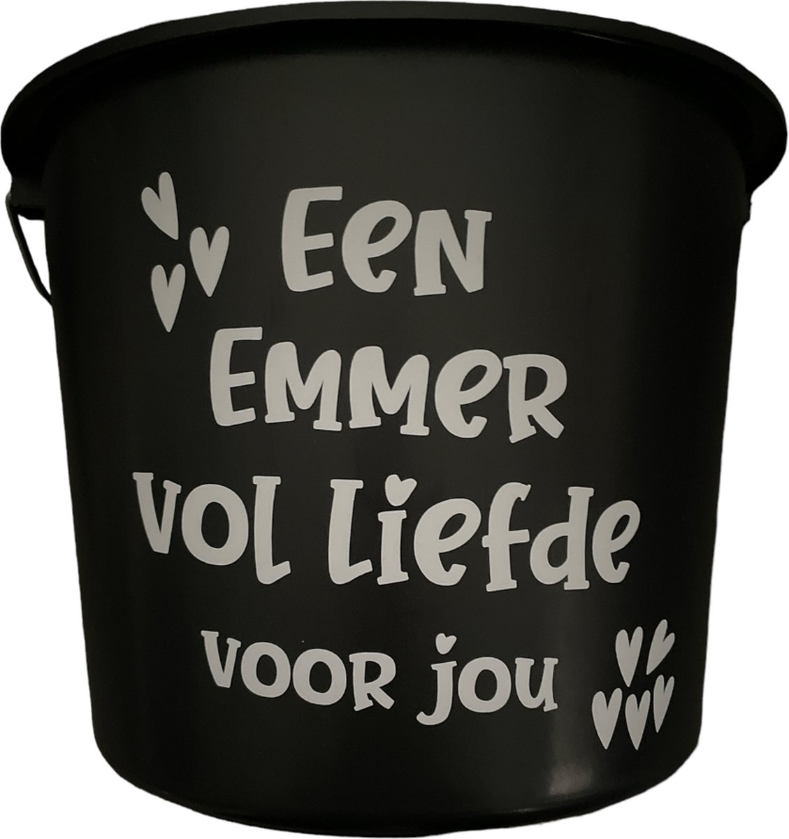Cadeau Emmer - Een emmer vol Liefde - 12 liter - zwart - cadeau - geschenk - gift - kado - surprise