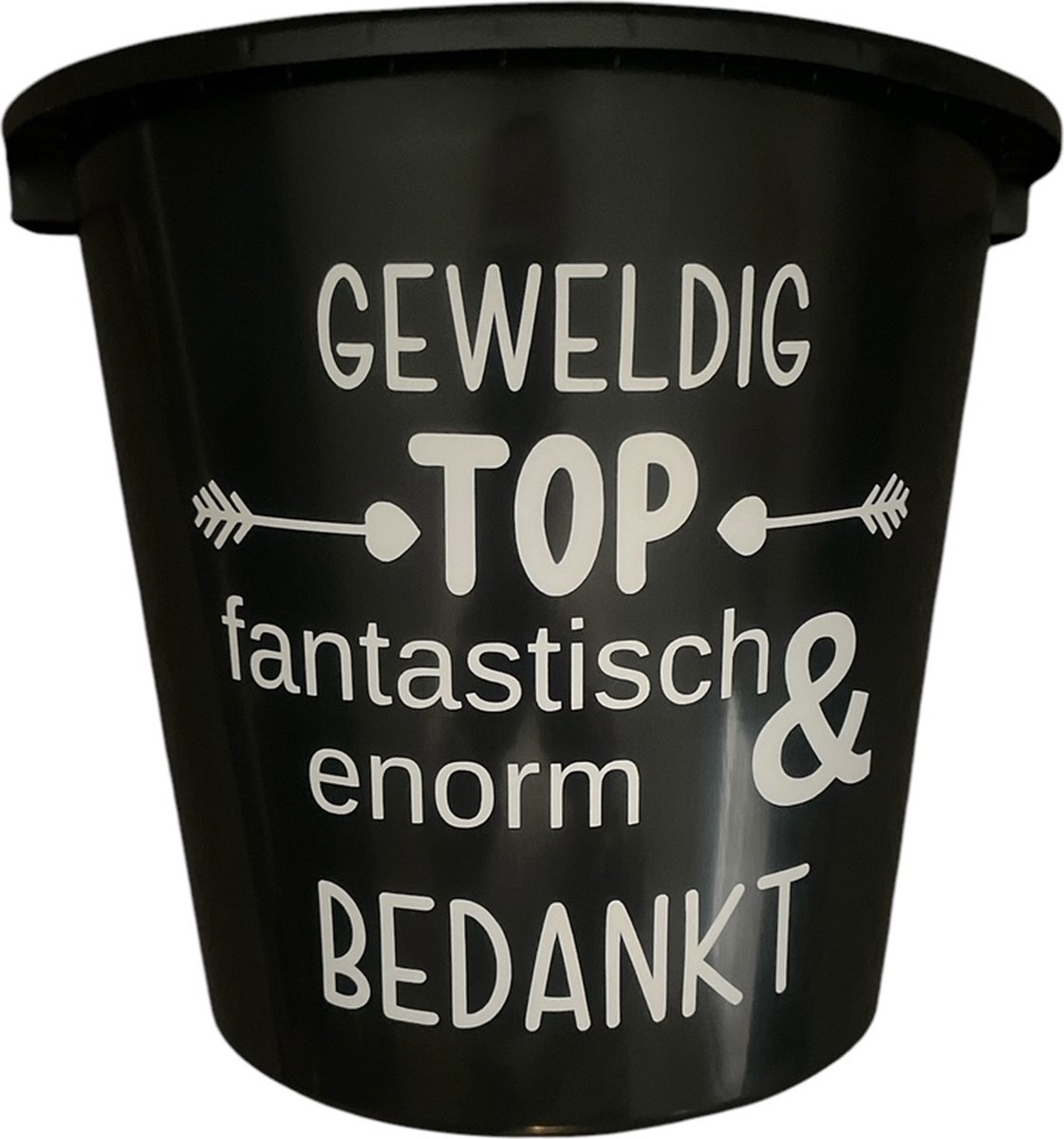 Cadeau Emmer - Geweldig Top Fantastisch Bedankt - 5 Liter - Zwart - Cadeau - Geschenk - Gift - Kado - Bedankje - Bedankt