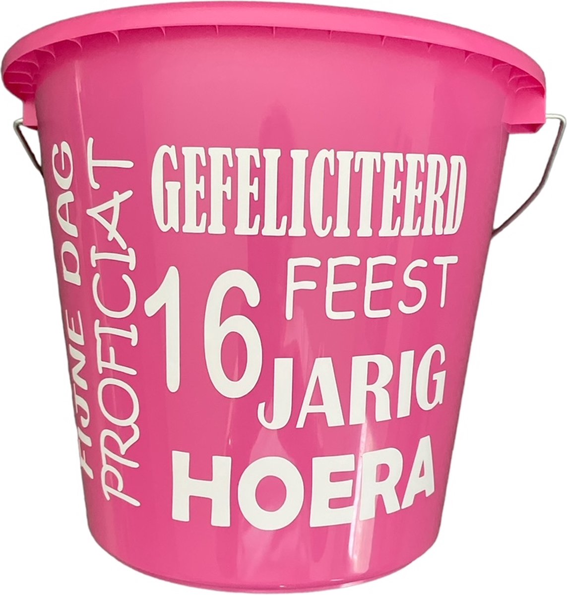 Cadeau Emmer-16 Jaar-5 Liter-Roze-Cadeau-Geschenk-Gift-Kado-Jarig-Sweet Sixteen