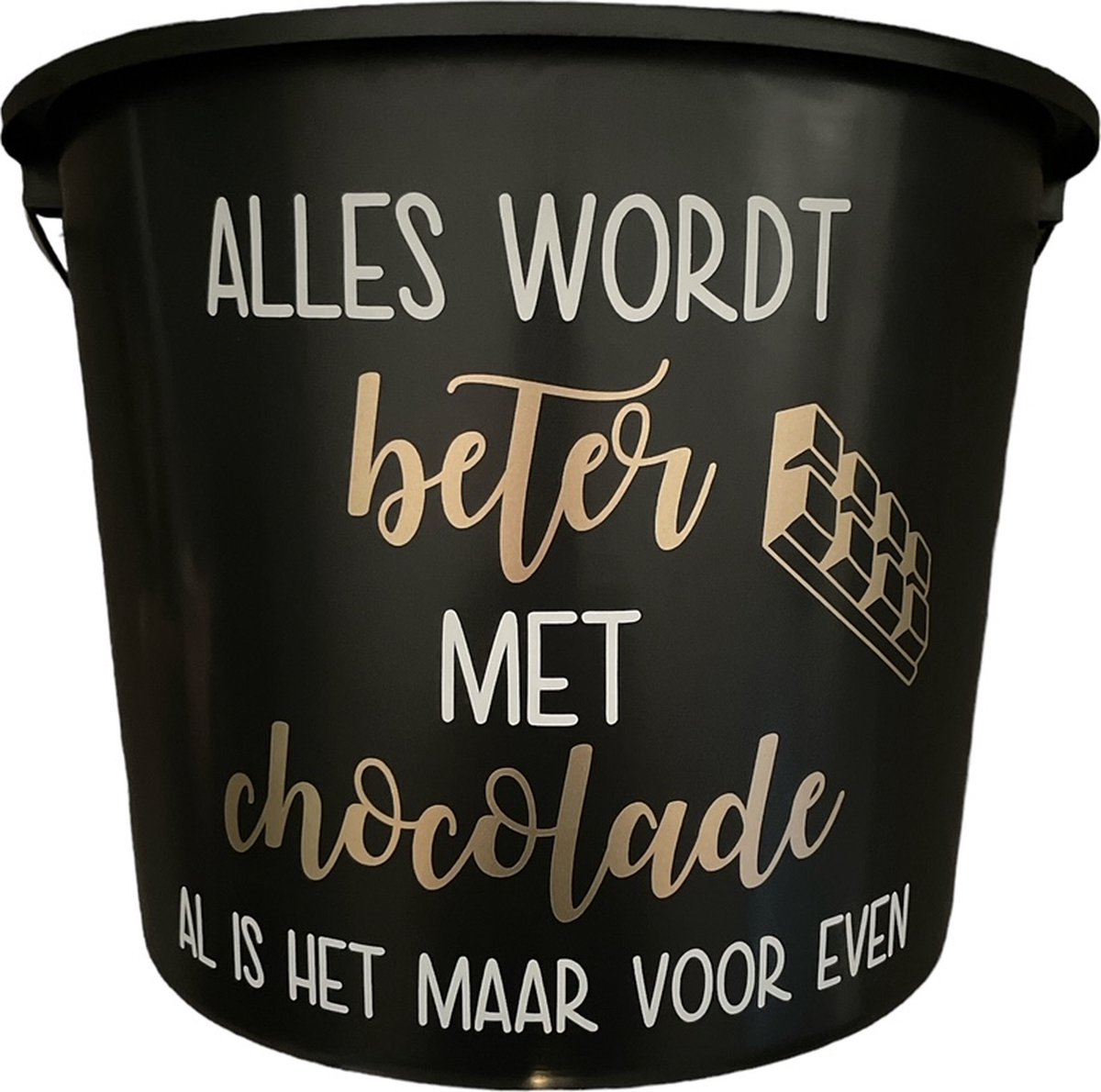 Cadeau Emmer-Alles wordt beter-12 liter-Zwart-Cadeau-Geschenk-Gift-Kado-Zomaar-Chocolade-Aardigheidje