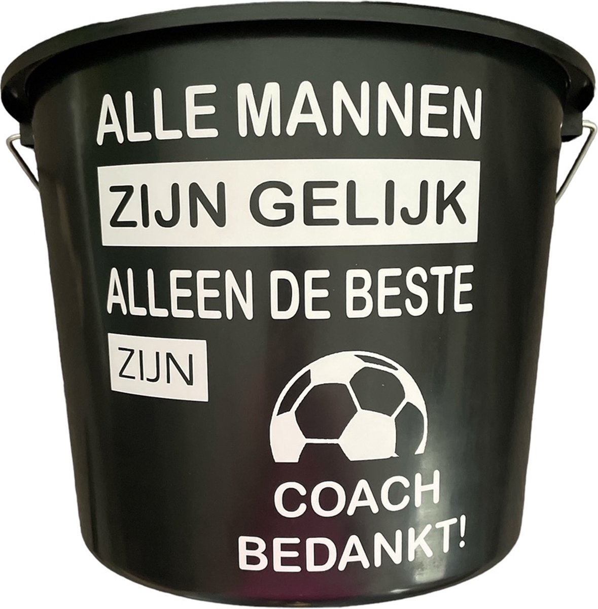 Cadeau Emmer-Coach-12 Liter-Zwart-Cadeau-Geschenk-Gift-Kado-Bedankje-Voetbal