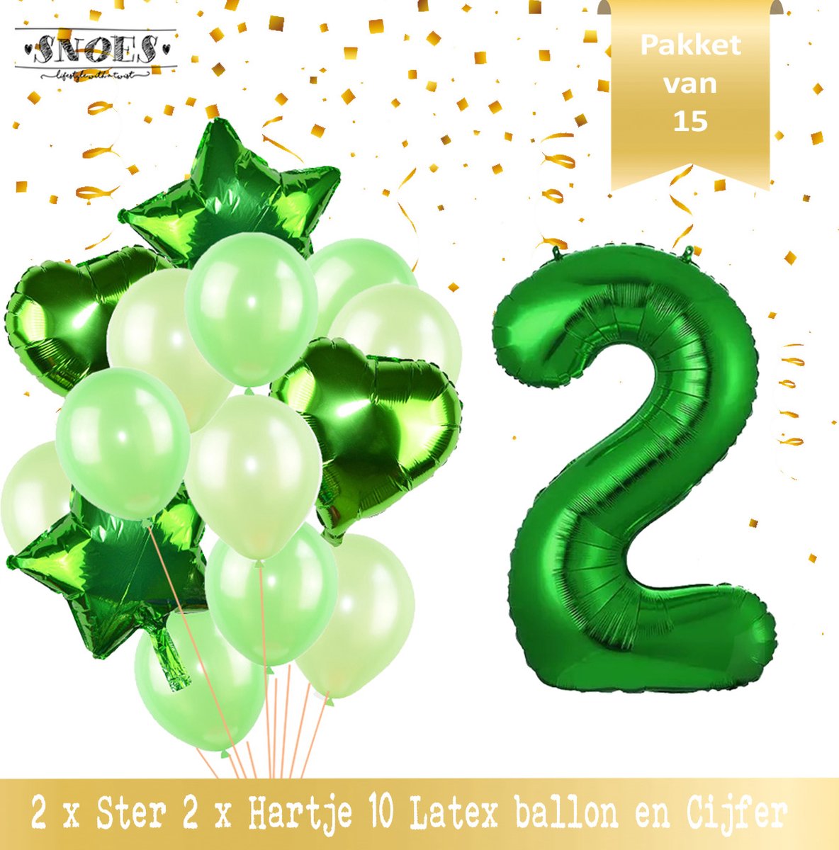 Cijfer Ballon 2 Jaar Groen Forrest Green Boeket * Hoera 2 Jaar Verjaardag Decoratie Set van 15 Ballonnen * 80 cm Verjaardag Nummer Ballon * Snoes * Verjaardag Versiering * Kinderfeestje * Forrest Green* Nummer Ballon 2 * Groen