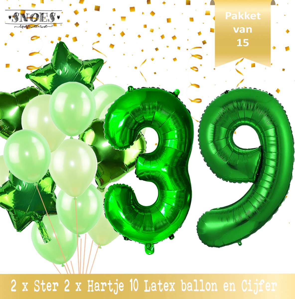 Cijfer Ballon 39 Jaar Groen Forrest Green Boeket * Hoera 39 Jaar Verjaardag Decoratie Set van 15 Ballonnen * 80 cm Verjaardag Nummer Ballon * Snoes * Verjaardag Versiering * Kinderfeestje * Forrest Green* Nummer Ballon 39 * Groen