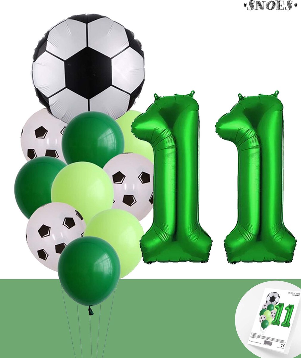 Voetbal Verjaardag * Ballonnen Set 11 Jaar * Hoera 11 Jaar * Jarig Voetbal * Voetbal Fan * Snoes * 80 CM * Voetbal Versiering * Birthday