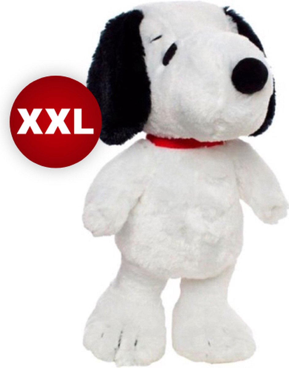Snoopy Peanuts Hond Pluche Knuffel XXL 110 cm - Speelgoed knuffelpop knuffeldier voor kinderen jongens meisjes - Wit Hondje, White Dog Plush Toy - Snoopy XL Belle