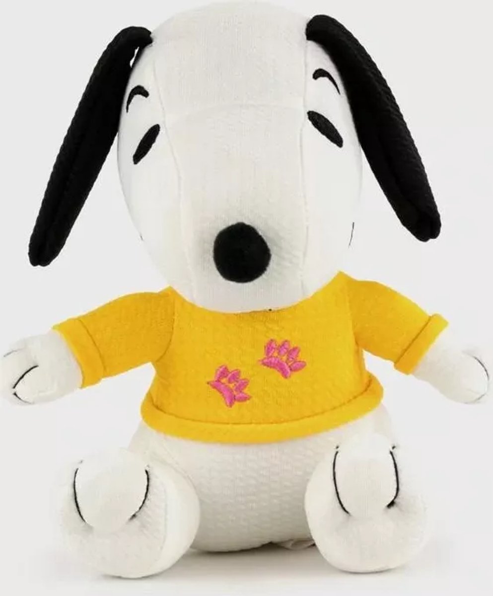 Snoopy met T-shirt (Geel) Pluche Knuffel 25 cm
