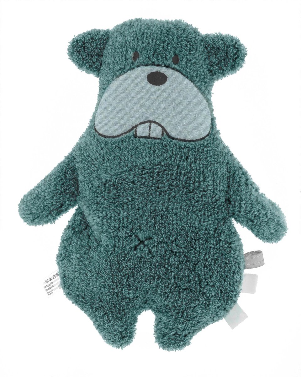 Snoozebaby knuffelbevertje Bammy Beaver - 100% gerecycled materiaal - Smokey Green groen