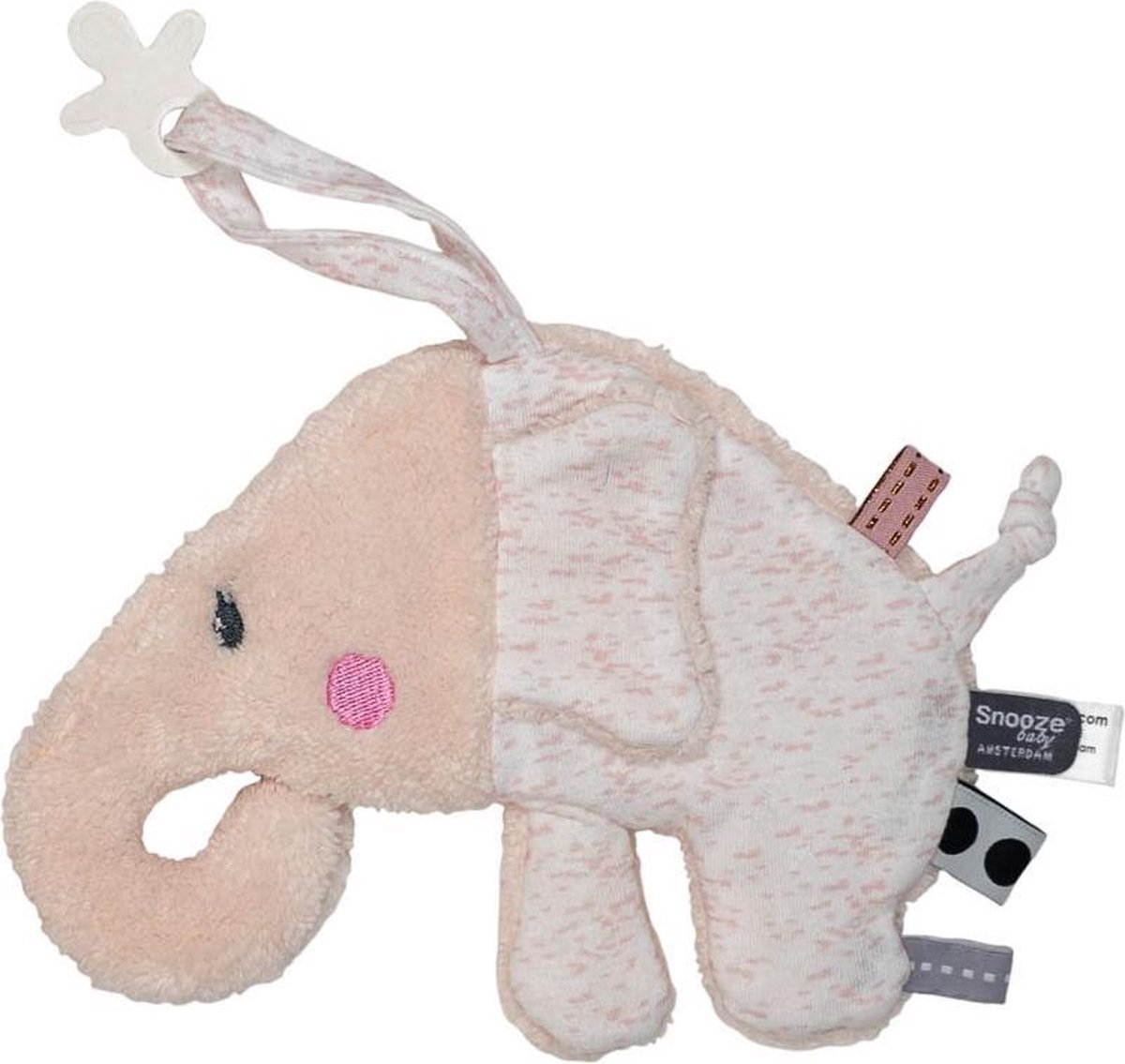 Snoozebaby knuffelolifantje Elly Elephant - met labeltjes - Orchid Blush roze
