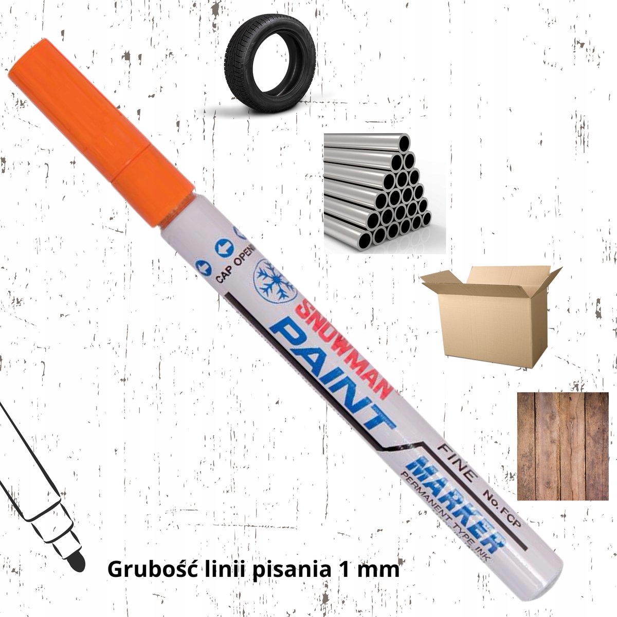 Sneeuwpop Oliemarker Oranje Medium Rond 1-1,5 mm - Universeel