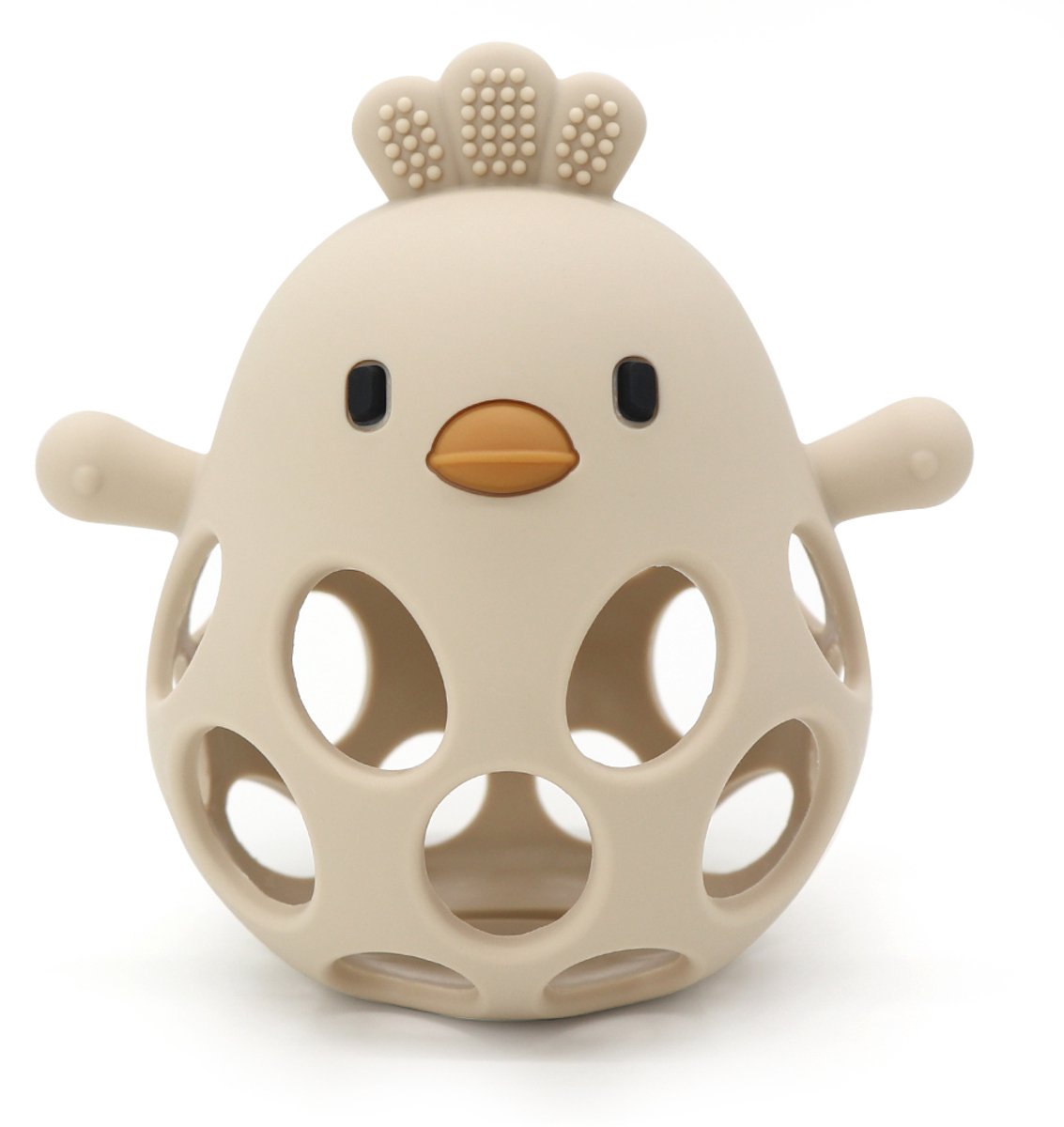 Sensorische Bijtring Kip - BPA-vrij - Baby speelgoed - Kraamcadeau - Babyshower cadeau - Baby - Bijtspeelgoed - Vanaf 0 maanden- Grijp- en Bijtspeelgoed