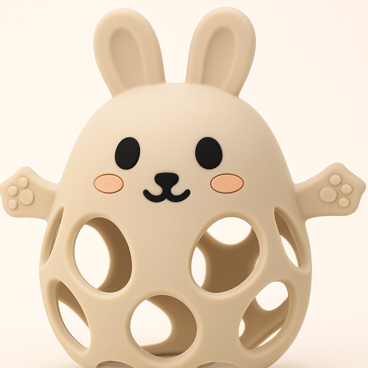 Sensorische Bijtring konijn - BPA-vrij - Baby speelgoed - Kraamcadeau - Babyshower cadeau - Baby - Bijtspeelgoed - Vanaf 0 maanden- Grijp- en Bijtspeelgoed