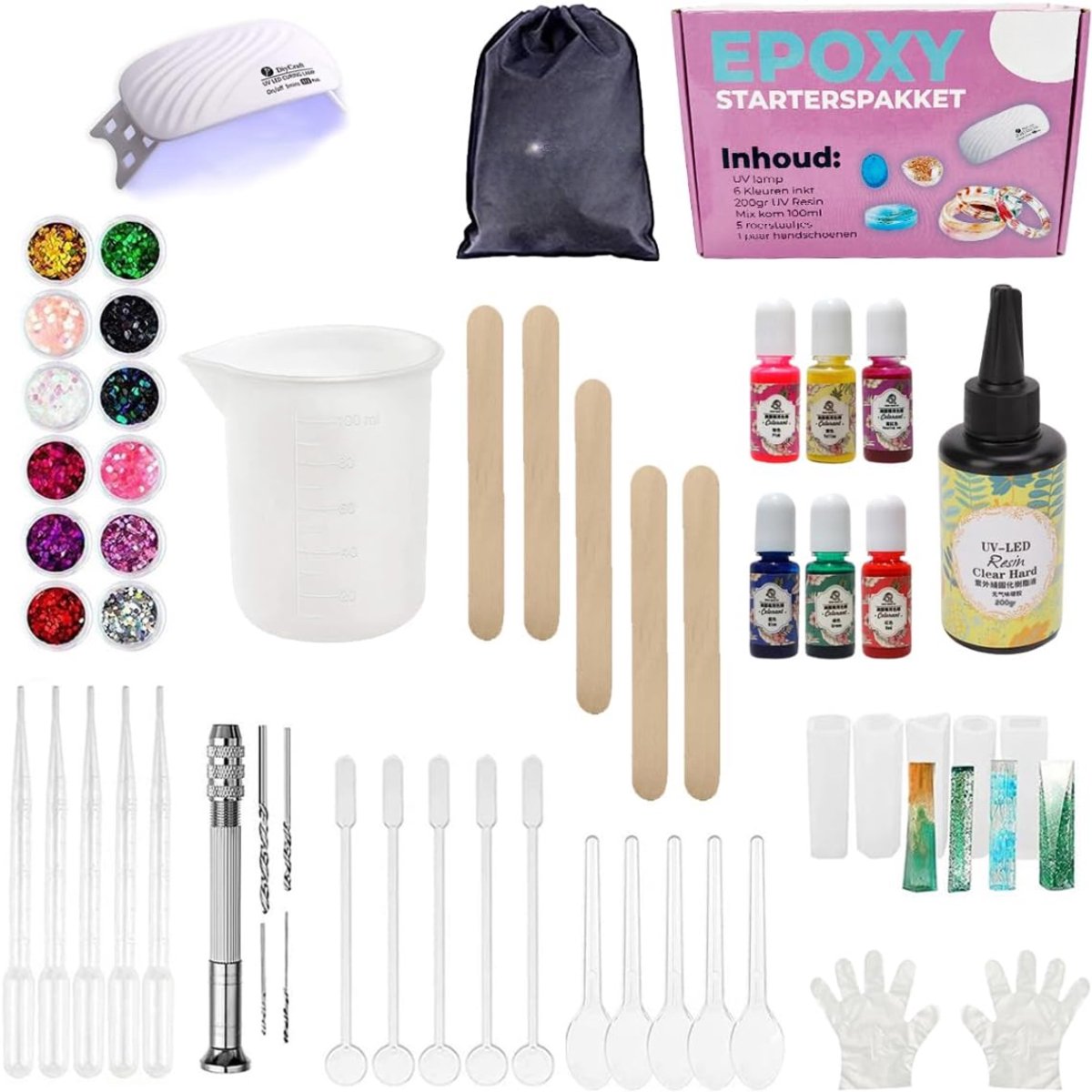 Solacis Epoxy starterspakket - Epoxy - Epoxy mallen - Epoxy giethars - Epoxy set - Must have om met epoxy te beginnen!