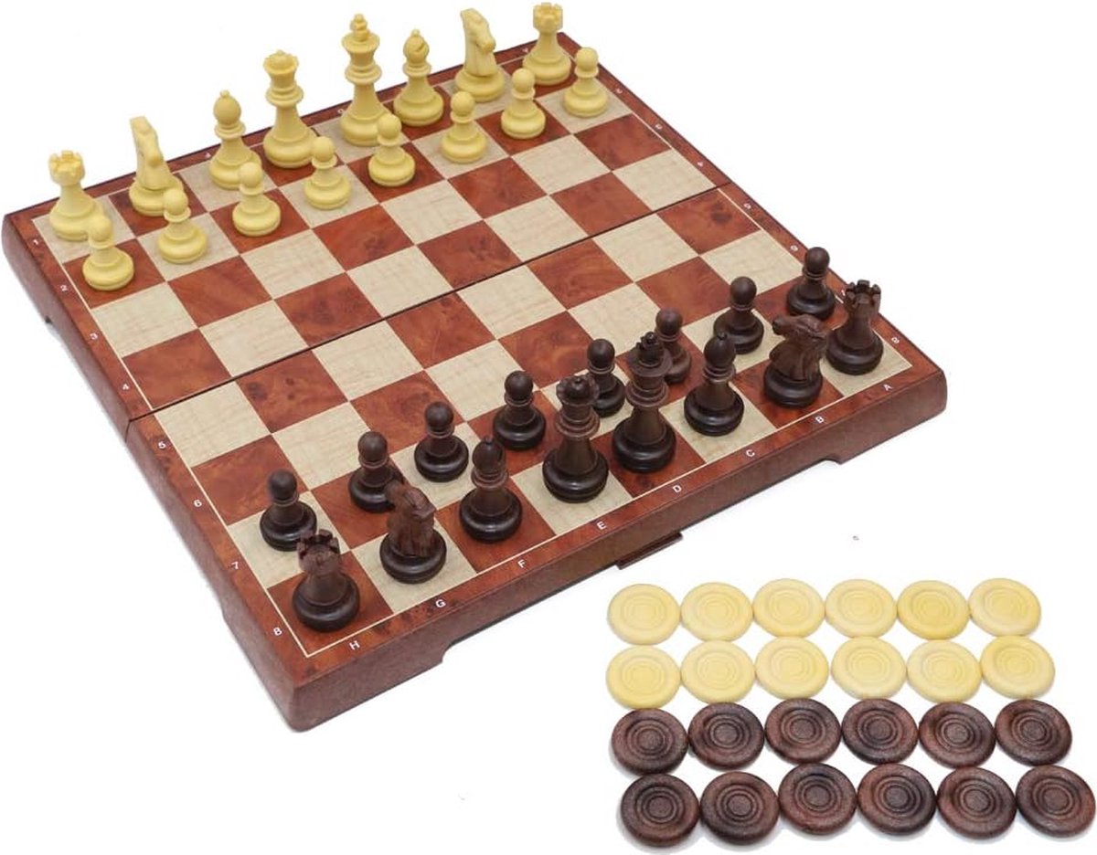 Solacis Magnetisch schaakspel - Magnetisch schaakbord - Reis schaakspel - Schaken - Schaakspel - Must have!