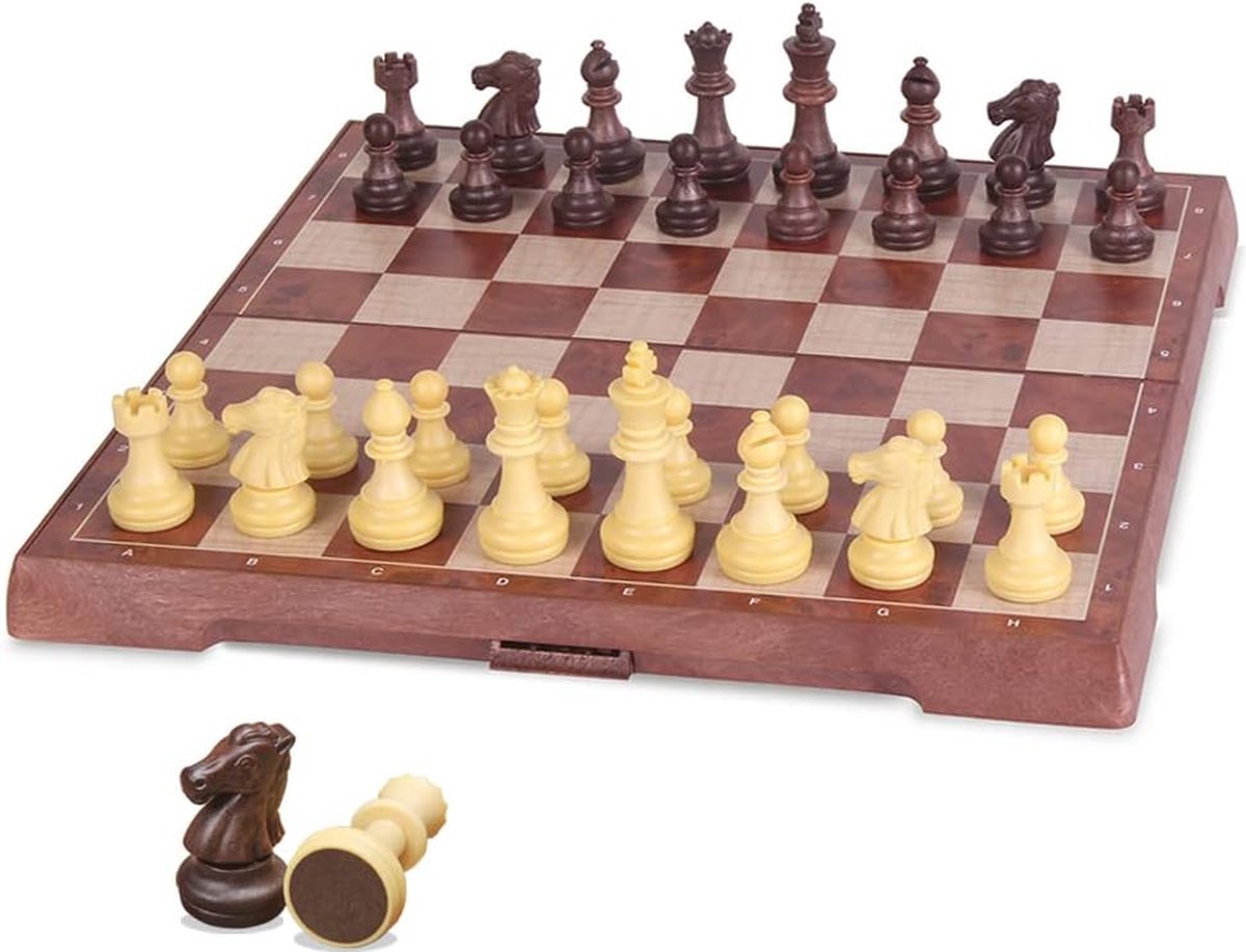 Solacis Magnetisch schaakspel - Magnetisch schaakbord - Reis schaakspel - Schaken - Schaakspel - Must have!