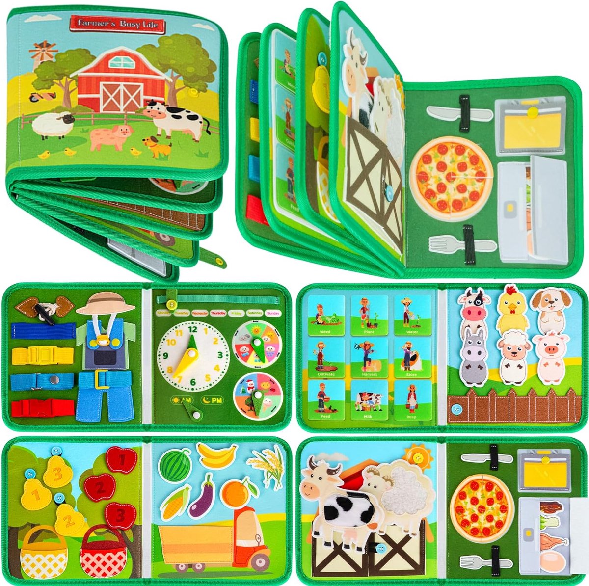 Solacis Montessori activiteitenboek - Busy Board - Activiteitenbord - Activity board - Sensorisch speelgoed - Must have voor uw kind!