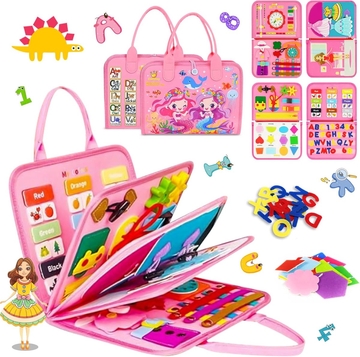 Solacis Montessori activiteitenboek - Busy Board - Activiteitenbord - Activity board - Sensorisch speelgoed - Must have voor uw kind!