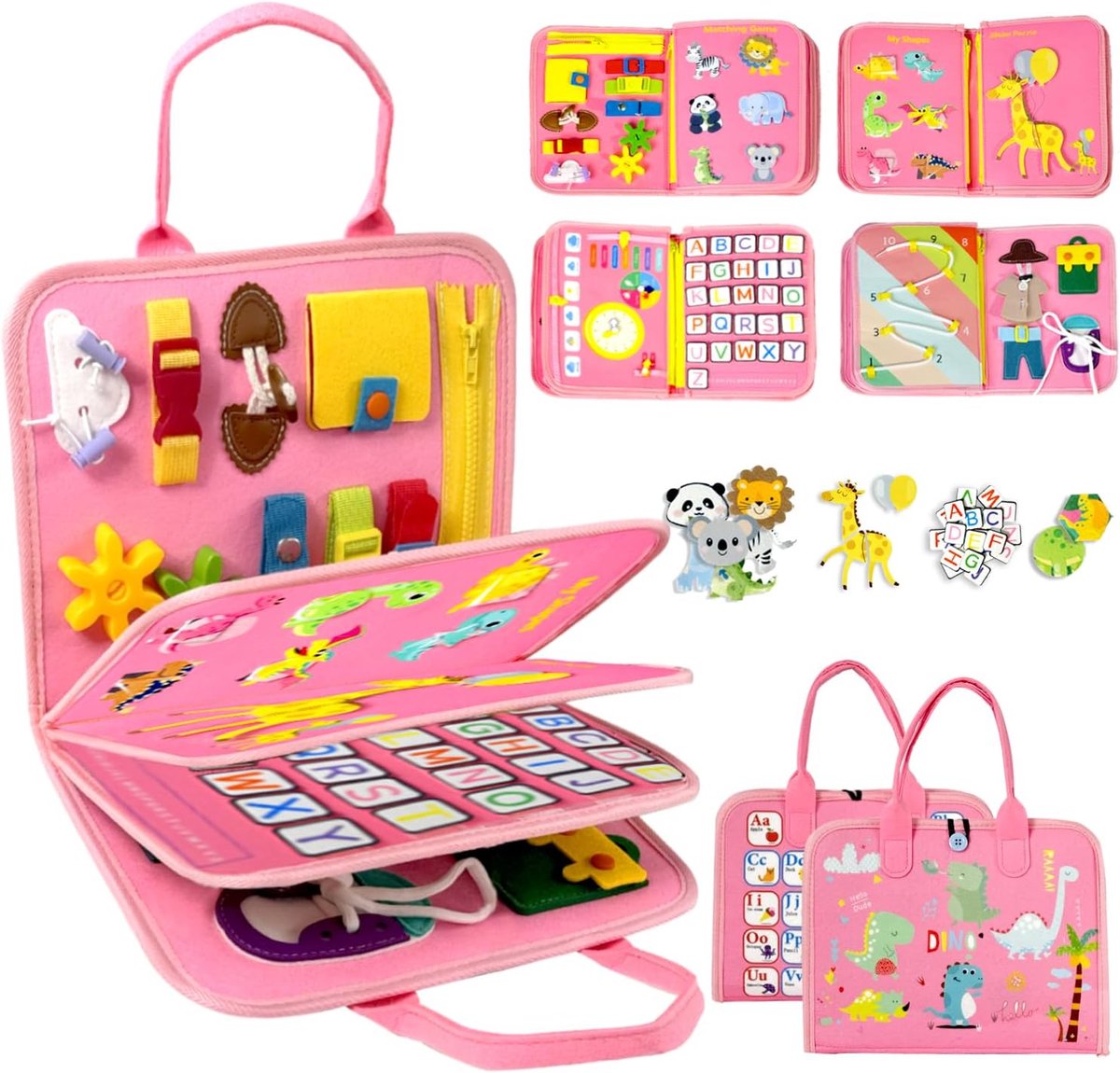 Solacis Montessori activiteitenboek - Busy Board - Activiteitenbord - Activity board - Sensorisch speelgoed - Must have voor uw kind!