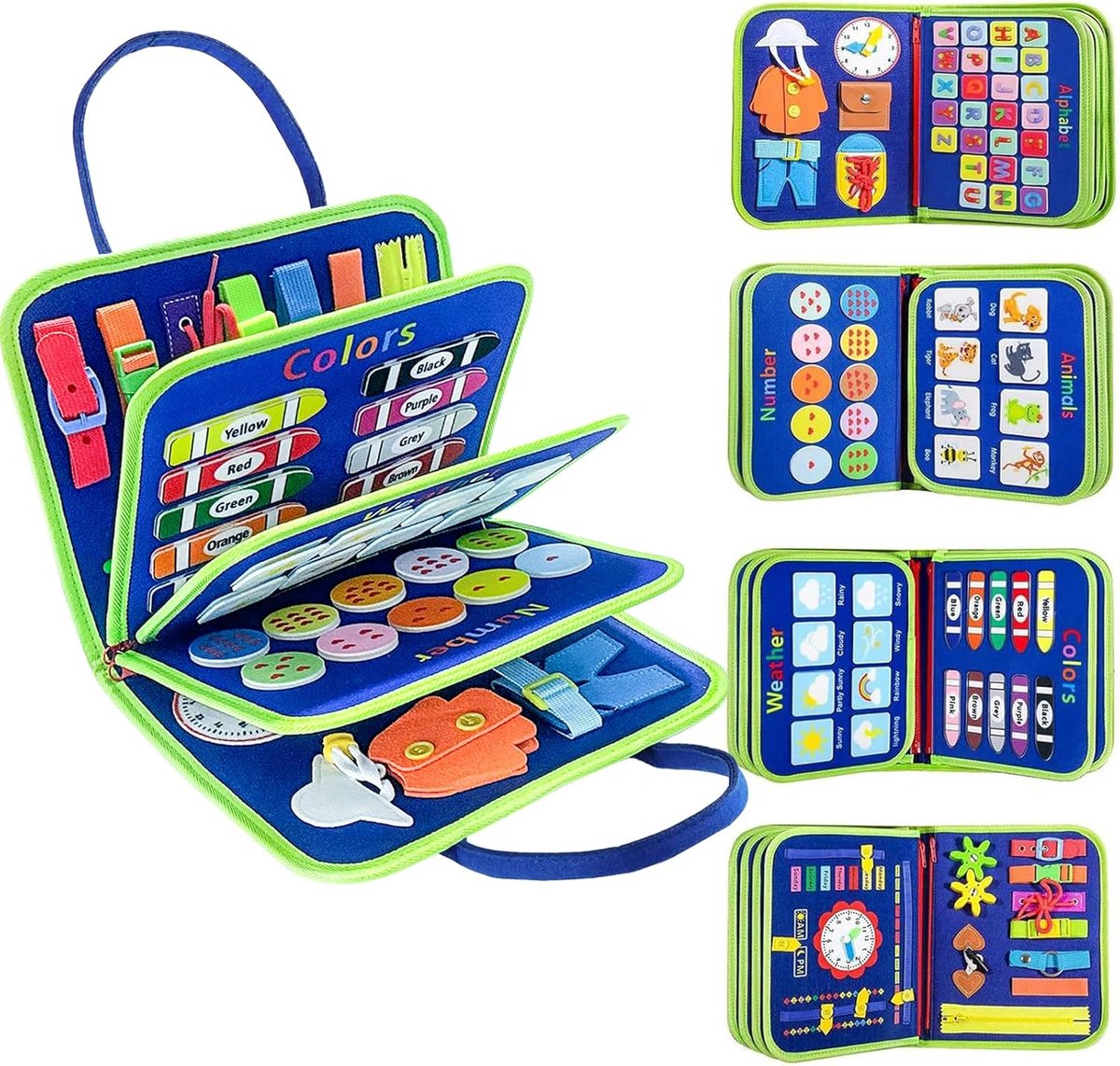 Solacis Montessori activiteitenboek - Busy Board - Activiteitenbord - Activity board - Sensorisch speelgoed - Must have voor uw kind!