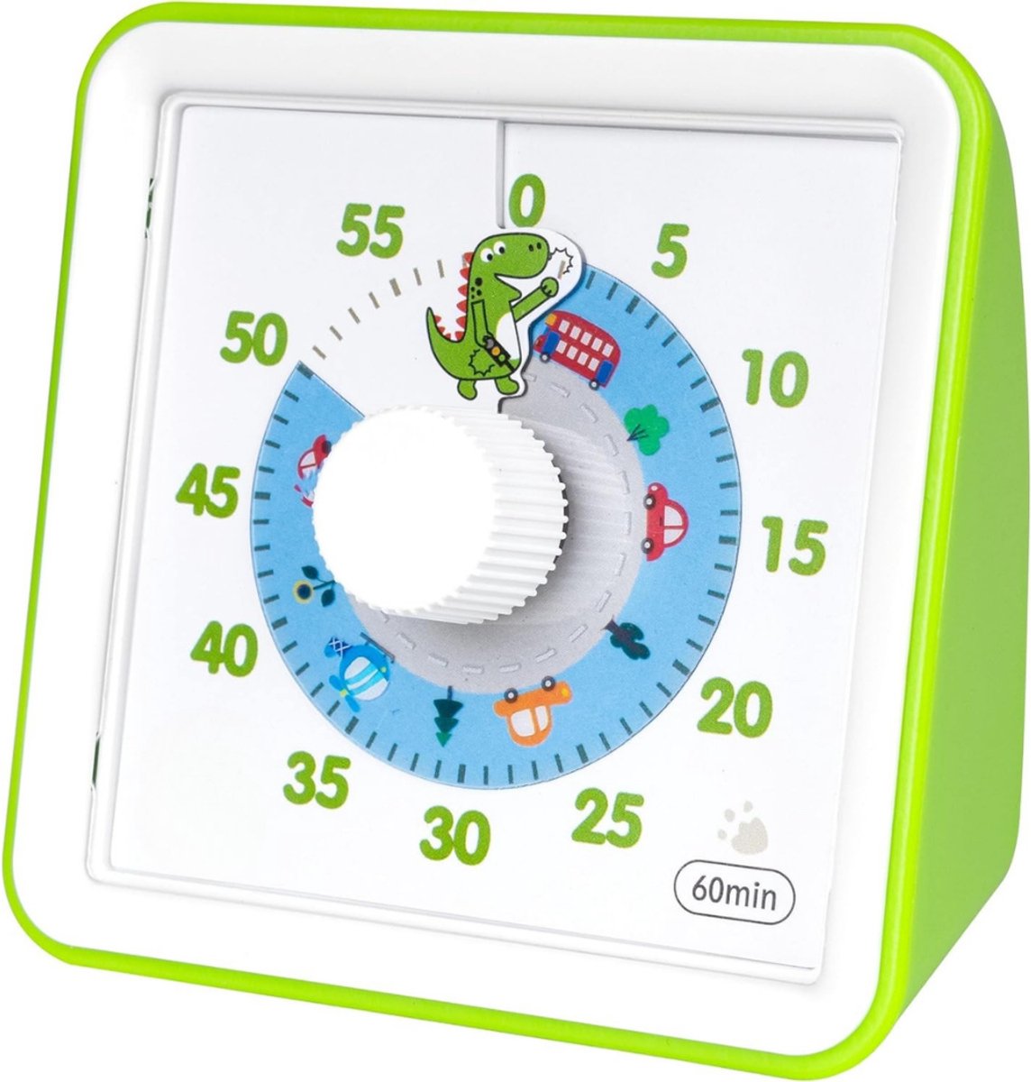 Solene Aftelklok - Visuele Timer - Cartoon Dinosaurus Schijf - Instelbaar Alarm - Ideaal Voor Kinderen En Speciaal Onderwijs - Met Beschermhoes