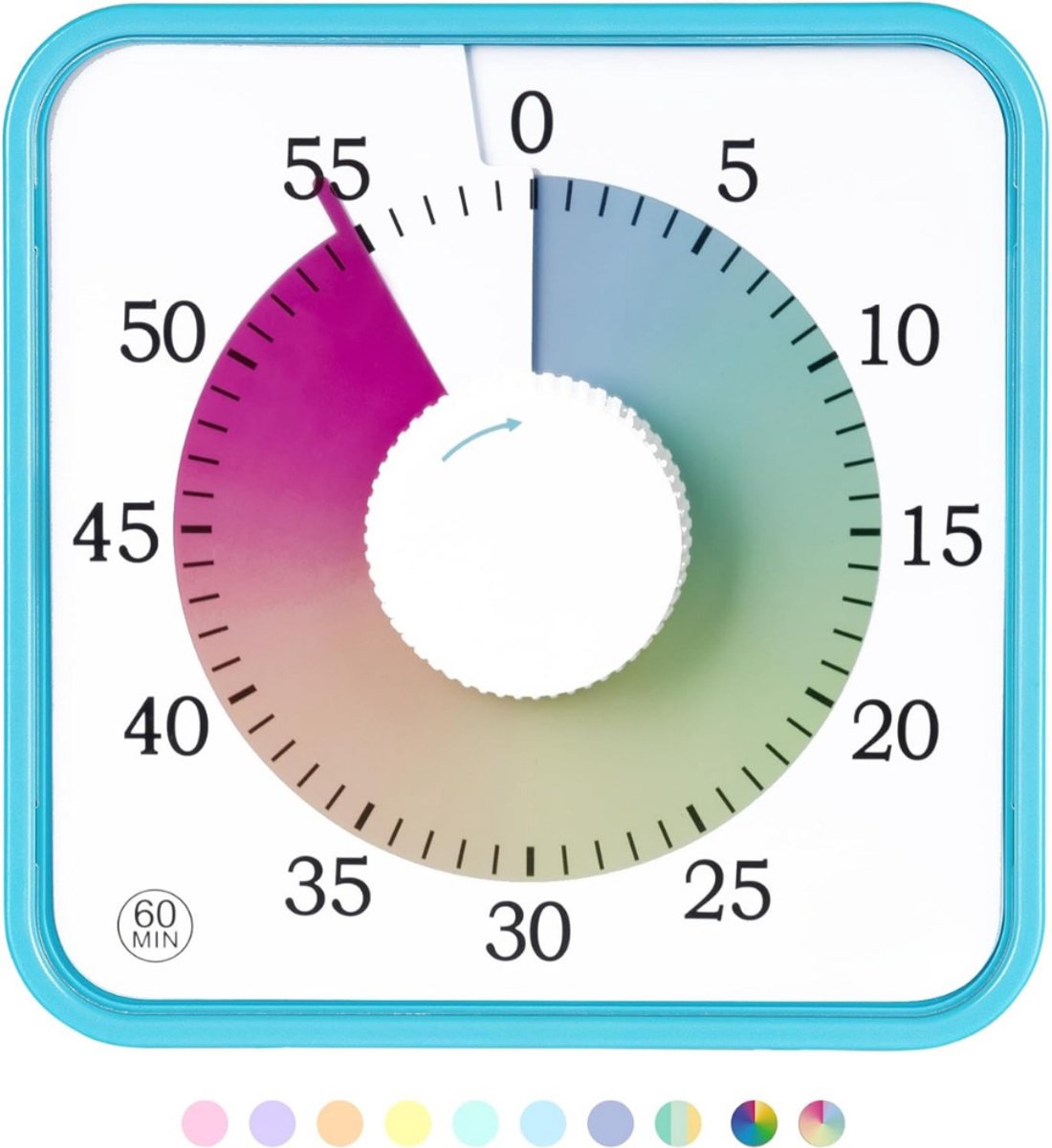 Solene Aftelklok - Visuele Timer 60 Minuten - Mechanisch - Kleurige Schijf - Luide Audiowaarschuwing - Ideaal Voor Kinderen, Leraren En Speciaal Onderwijs