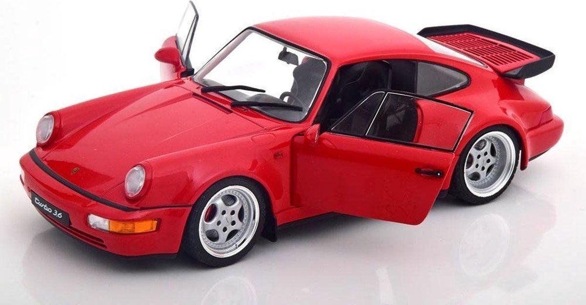 Porsche 911 Turbo (Rood) (22 cm) 1/18 Solido - Modelauto - Schaalmodel - Model auto - Miniatuurautos - Miniatuur auto