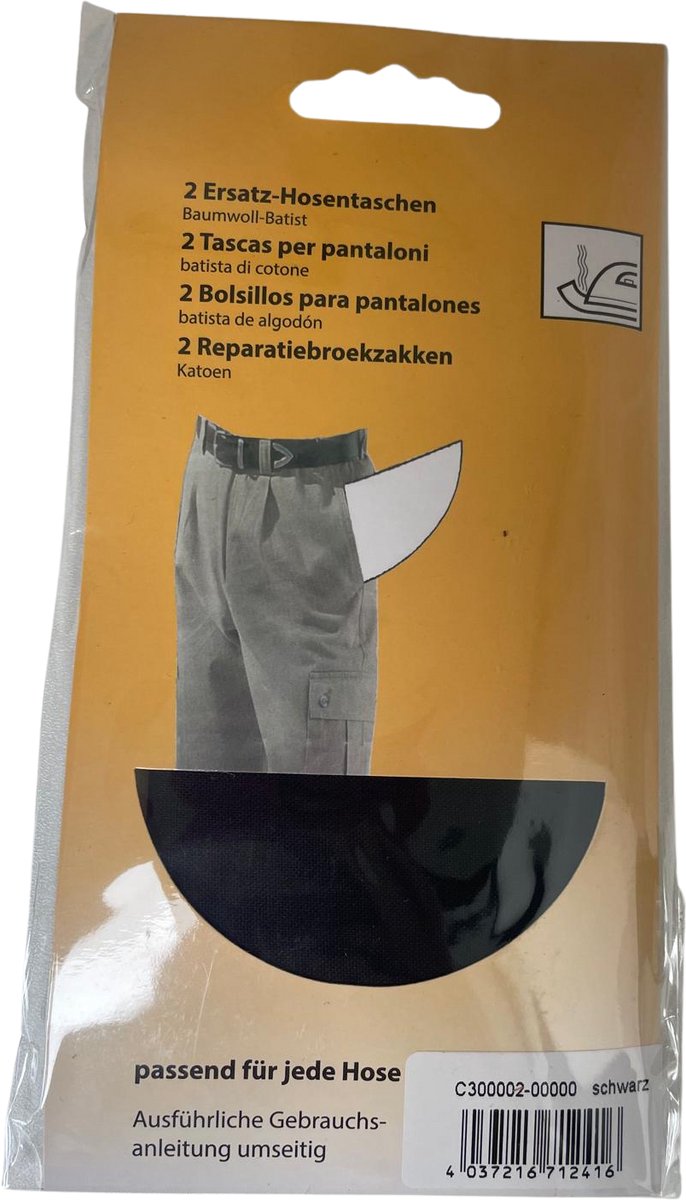 Pierre Mouton - Reparatiedoek - Broekzak - Zwart - 2 Broekzakken