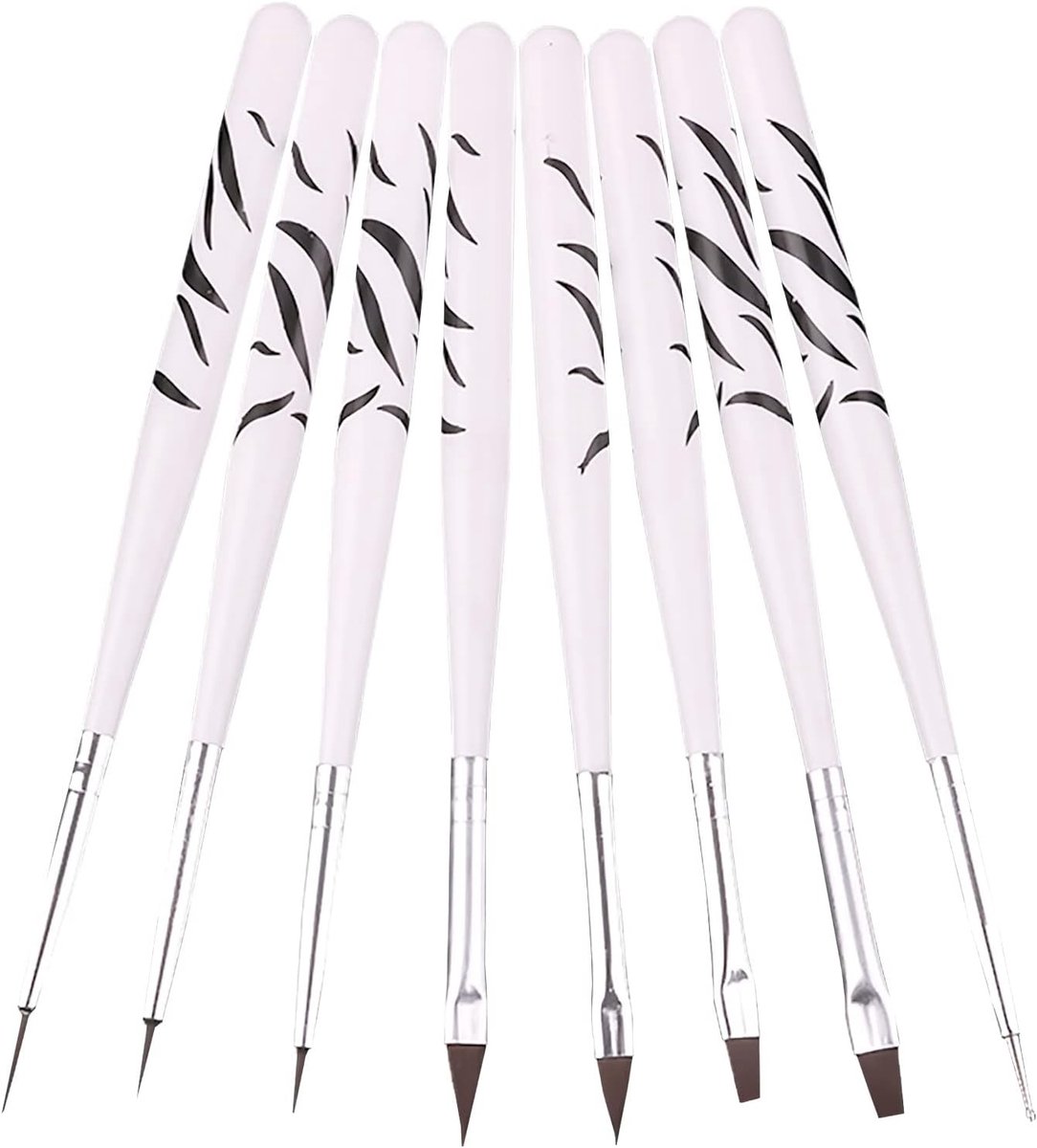 Somstyle Taart & Cake Kwasten Set 12.5 CM - 8 Stuks - Taartdecoratie Accessoires - Penselen voor Taartversiering - Wit