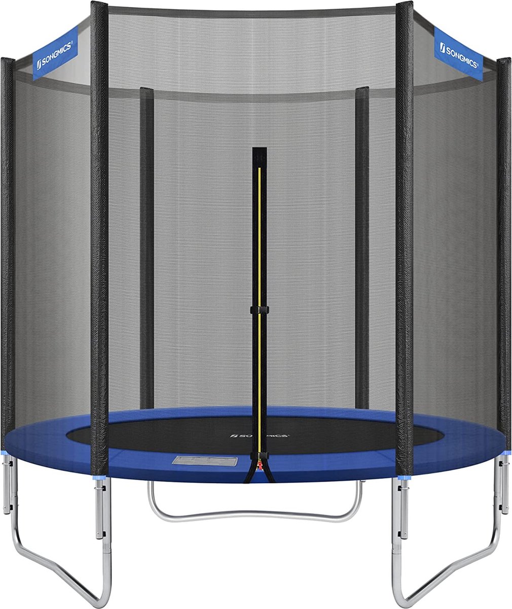 SONGMICS Trampoline Ø 183 cm, ronde tuintrampoline met veiligheidsnet, met gevoerde stangen, veiligheidsafdekking, veilig, outdoor