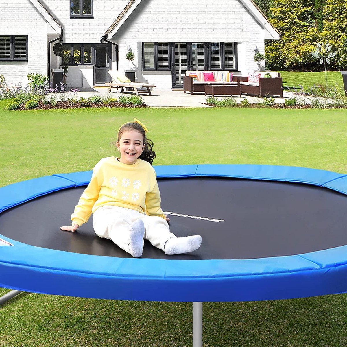 Trampoline Randhoes, Veerhoes, Randbescherming, Veiligheidsmat, UV-bestendig, Scheurvast Trampoline Accessoires, Standaard Maat, 183cm, HMSTP6FT