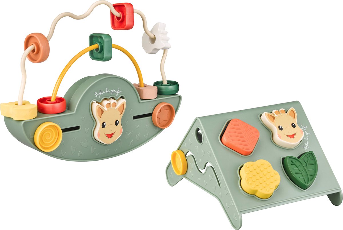 Sophie de giraf babys eerste speelgoedset - schommelend kralenrek - vormenstoof