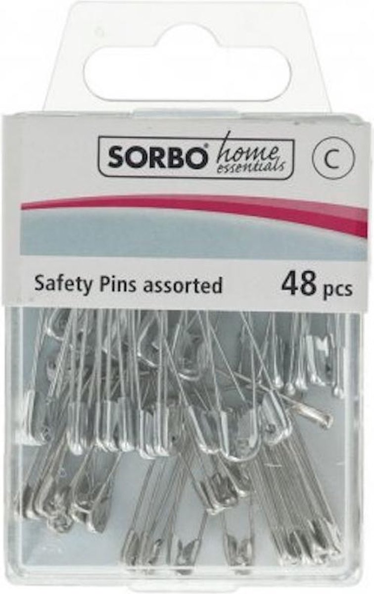  s - veiligheidsspelden vernikkeld staal - assorti - 48 stuks