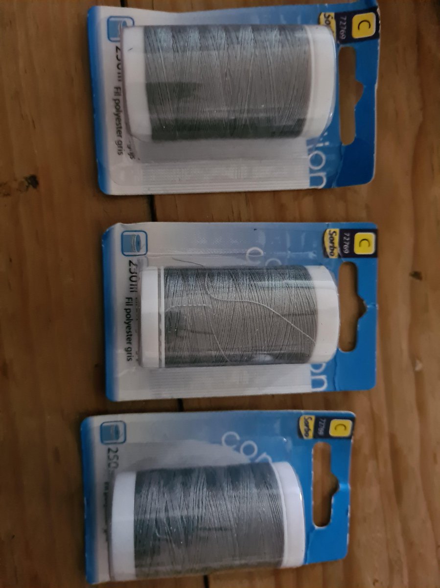 3x 250m Polyester garen Grijs Sorbo