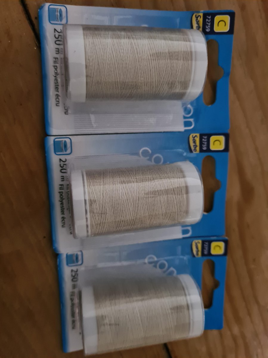 3x 250m Polyestergaren Ecru Sorbo