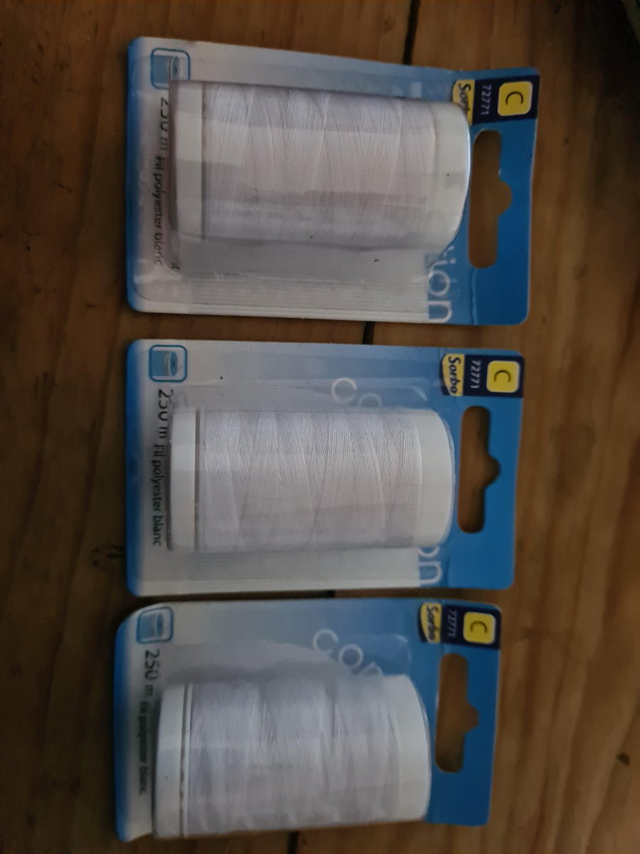 3x 250m Polyestergaren wit Sorbo