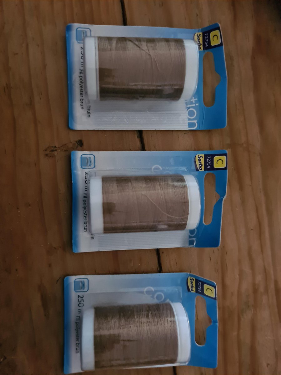 3x 250m polyester garen Bruin Sorbo