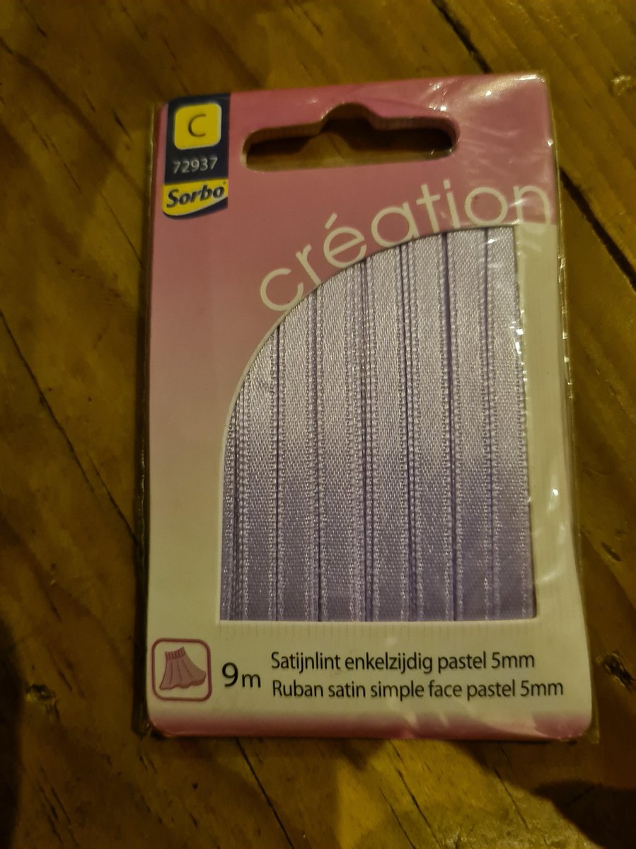 9m satijnlint enkelzijdig pastel 5mm sorbo