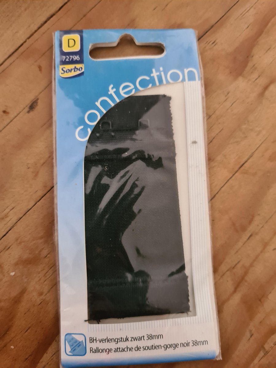 BH verlengstuk zwart 38mm. hoog. 10 cm lang. Sorbo