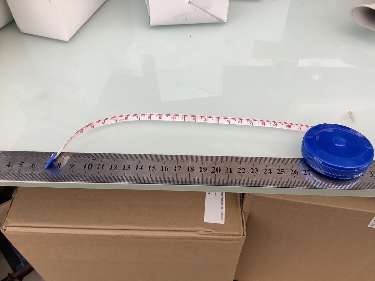 Naai rol centimeter. Met rem. 150 cm.Sorbo. Automatisch. Kunststof. Blauw.