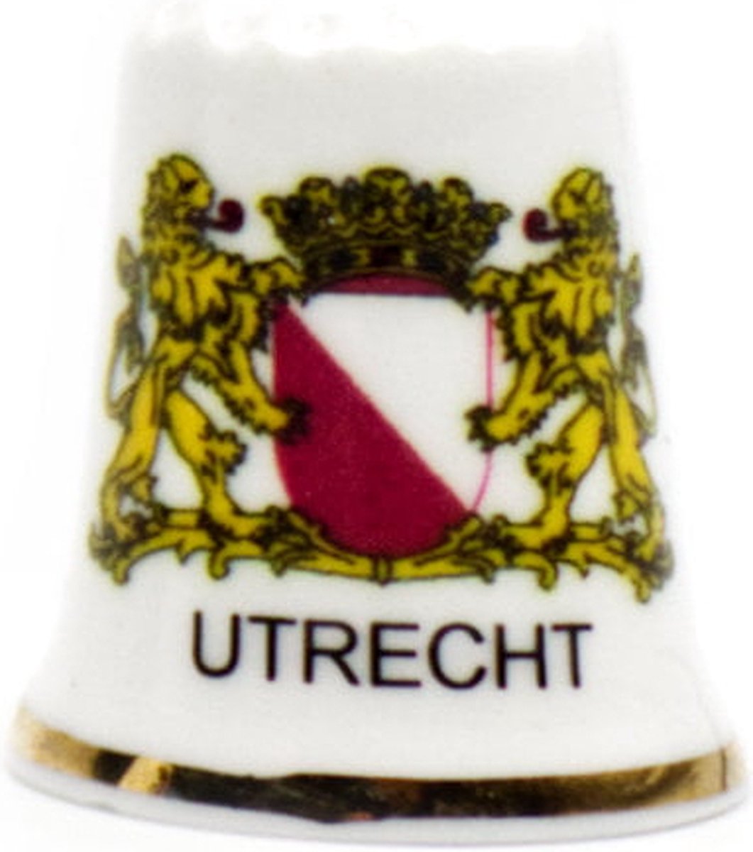 Vingerhoedje Wapen Utrecht - Vingerhoed - Vlag Utrecht - Utrecht - Wapen Utrecht - Wit -