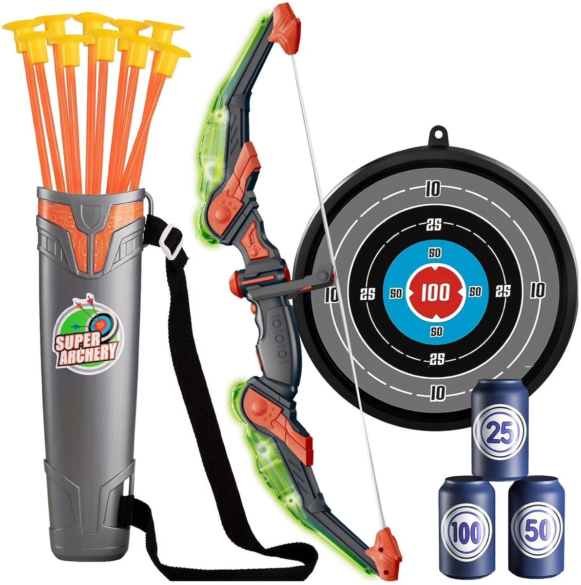 Sovéo® Pijl en Boog Kinderen - Set - 10 pijlen - Speelgoed - Zuignappen - Schietschijf - Boogschieten - Buiten speelgoed