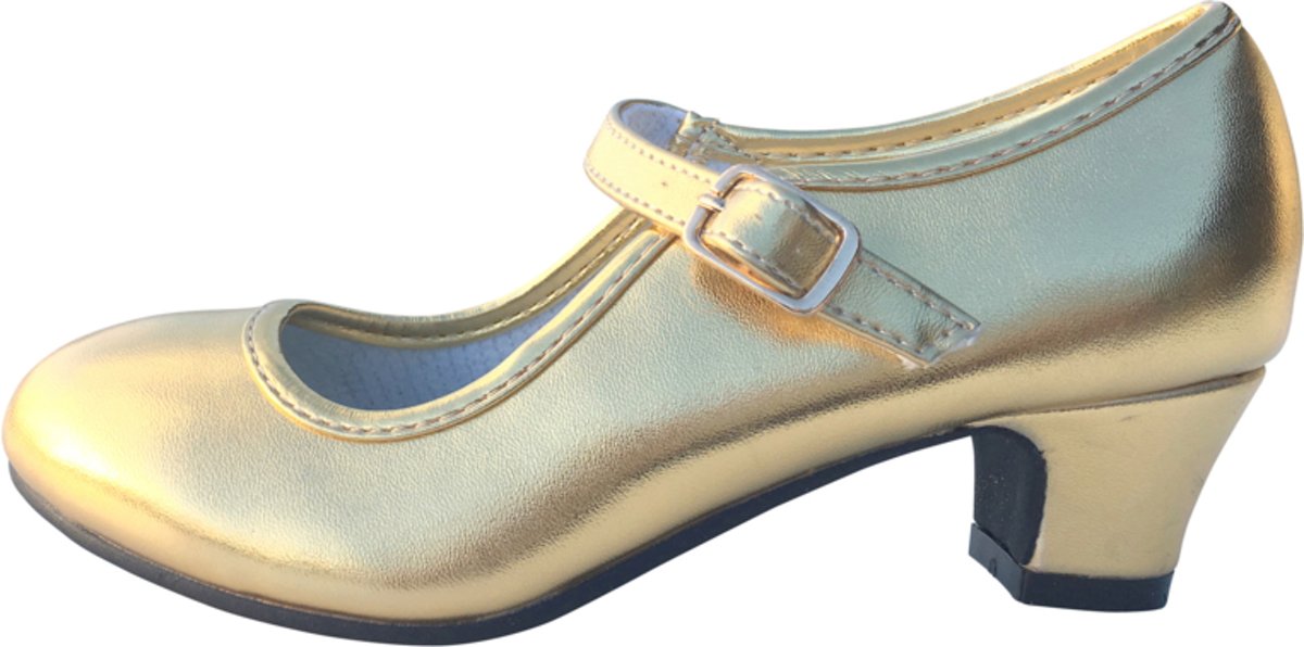 Elsa & Anna schoenen goud - Spaanse Prinsessen schoenen - maat 33 (binnenmaat 21,5 cm) bij verkleed jurk