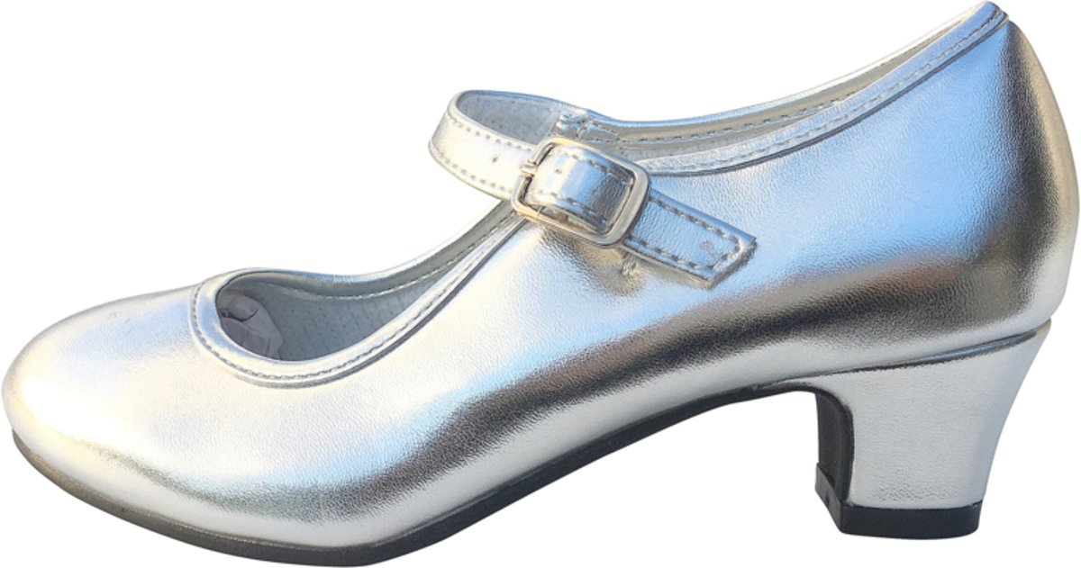 Elsa & Anna schoenen zilver - Spaanse Prinsessen schoenen - maat 30 (binnenmaat 19,5 cm) bij verkleed jurk