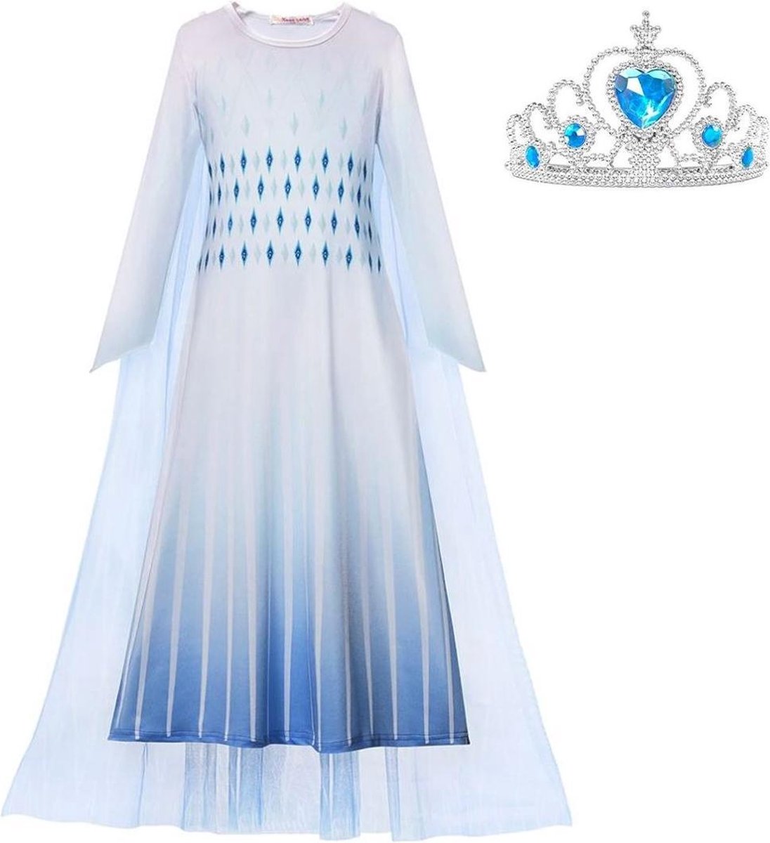 Frozen 2 Elsa jurk Sneeuw Koningin wit Basic 110-116 (120)