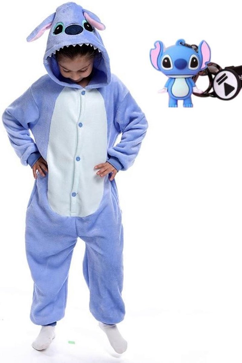Onesie Lilo & Stitch huispak kostuum kinderen - 128-134 (130) + GRATIS hanger jumpsuit pyjama verkleedkleding