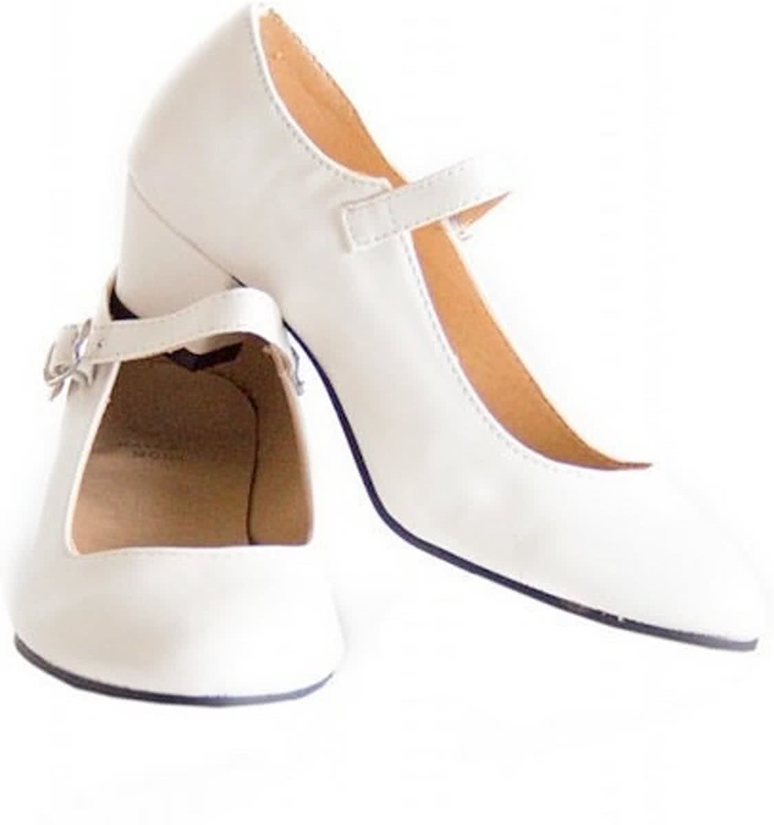 Prinsessen schoenen / Spaanse schoenen wit - maat 41 (binnenmaat 26 cm) bij jurk