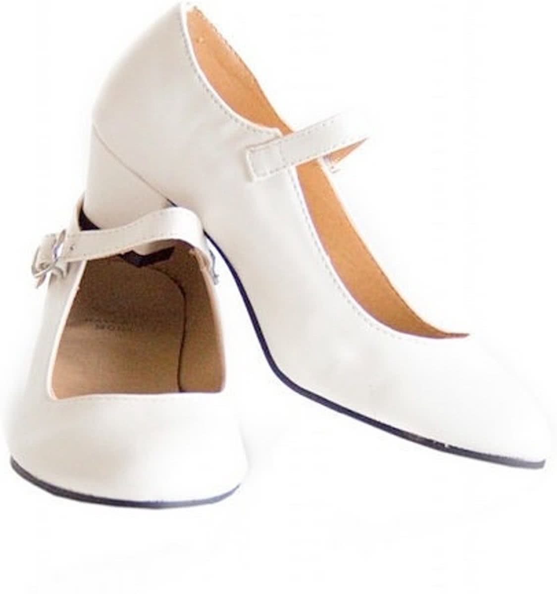Prinsessen schoenen / Spaanse schoenen wit - maat 42 (binnenmaat 26,5 cm) bij jurk