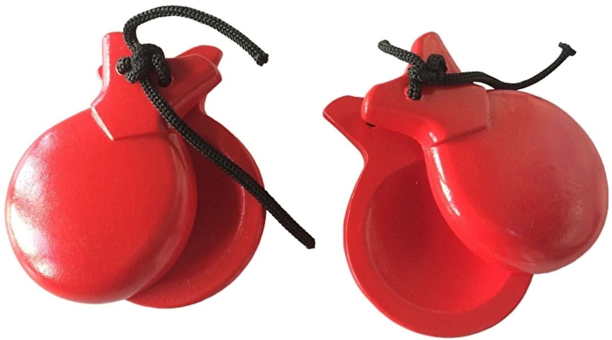 Spaanse castagnetten rood bij verkleed jurk