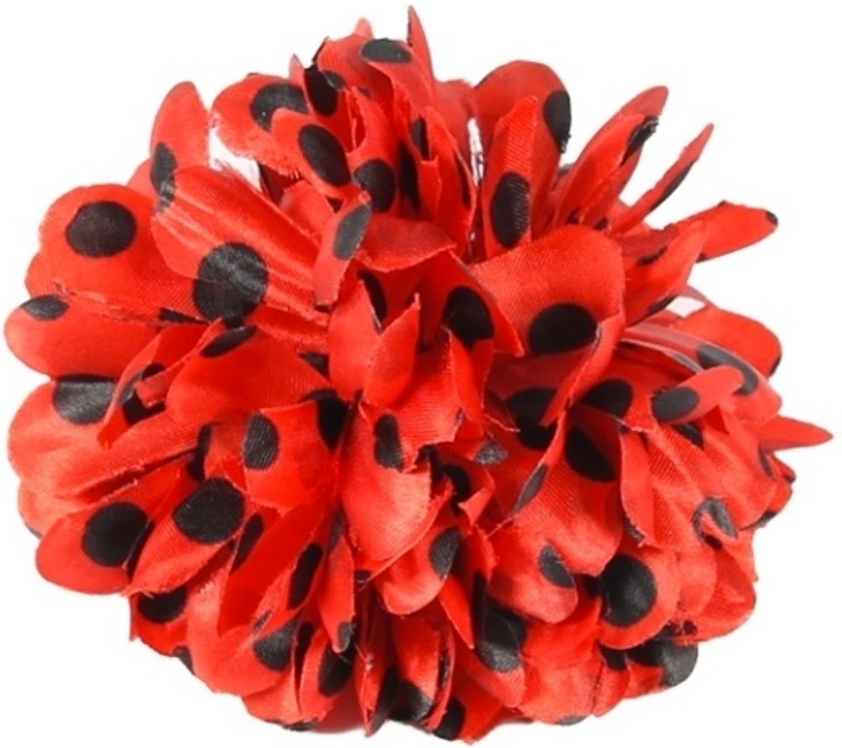 Spaanse haarbloem rood met zwarte stippen - bloem bij flamenco jurk -