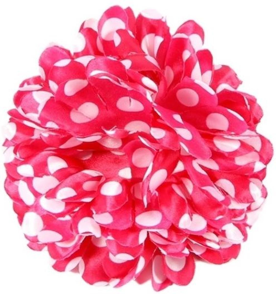 Spaanse haarbloem roze met witte stippen - bloem bij flamenco jurk -